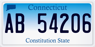 CT license plate AB54206