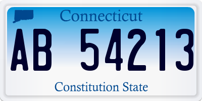 CT license plate AB54213