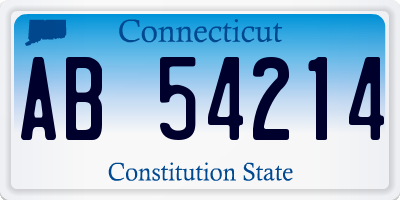 CT license plate AB54214