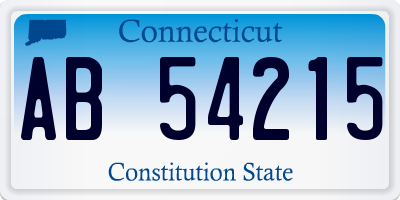 CT license plate AB54215