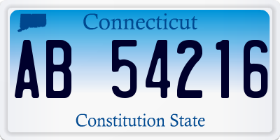 CT license plate AB54216