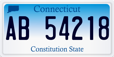 CT license plate AB54218