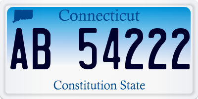 CT license plate AB54222