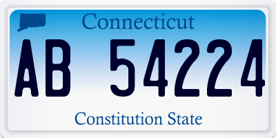 CT license plate AB54224