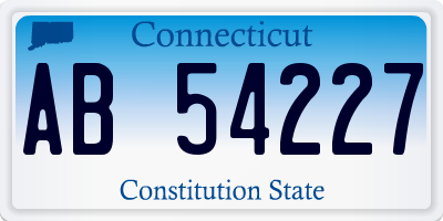 CT license plate AB54227