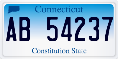 CT license plate AB54237