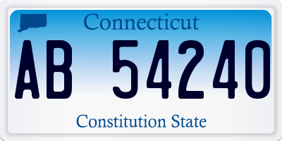 CT license plate AB54240