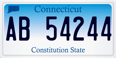 CT license plate AB54244