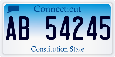 CT license plate AB54245