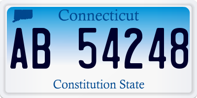 CT license plate AB54248