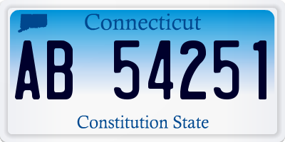 CT license plate AB54251