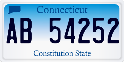 CT license plate AB54252