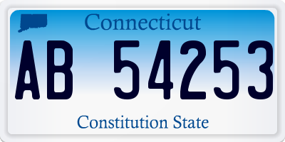 CT license plate AB54253