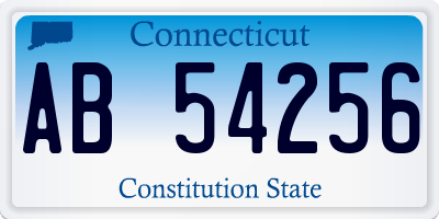 CT license plate AB54256