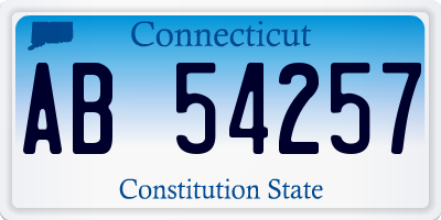 CT license plate AB54257