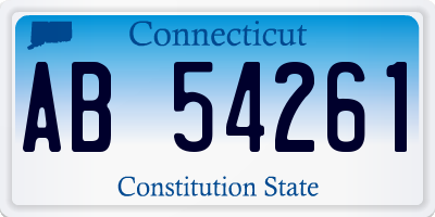 CT license plate AB54261