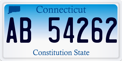 CT license plate AB54262