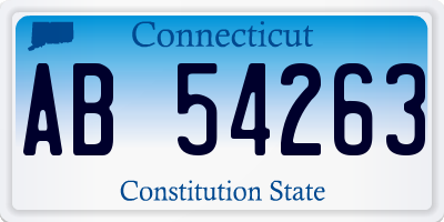 CT license plate AB54263