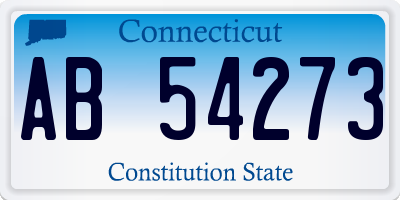 CT license plate AB54273