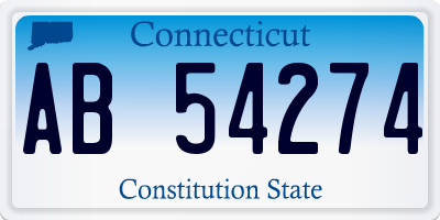 CT license plate AB54274