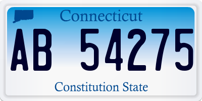 CT license plate AB54275