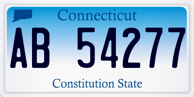 CT license plate AB54277