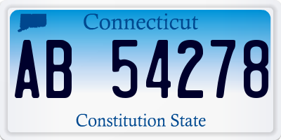 CT license plate AB54278