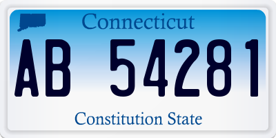 CT license plate AB54281