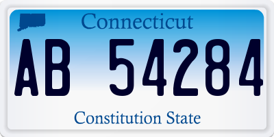 CT license plate AB54284