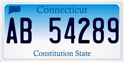 CT license plate AB54289