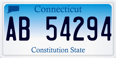 CT license plate AB54294