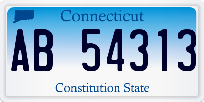 CT license plate AB54313