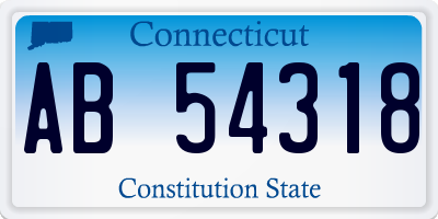 CT license plate AB54318