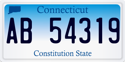 CT license plate AB54319