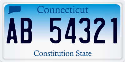 CT license plate AB54321