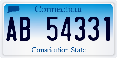 CT license plate AB54331