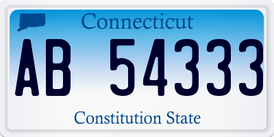 CT license plate AB54333