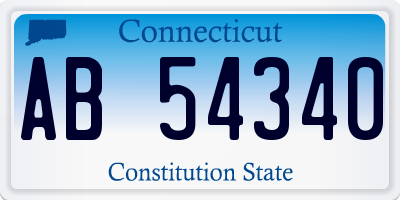 CT license plate AB54340