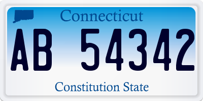 CT license plate AB54342