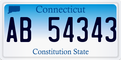 CT license plate AB54343