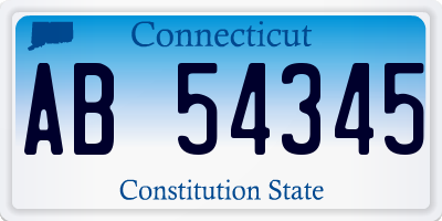 CT license plate AB54345