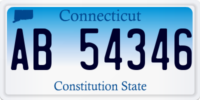 CT license plate AB54346