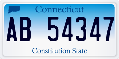 CT license plate AB54347