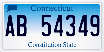 CT license plate AB54349