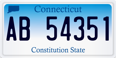 CT license plate AB54351
