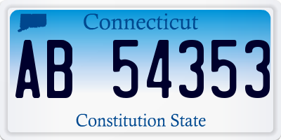 CT license plate AB54353