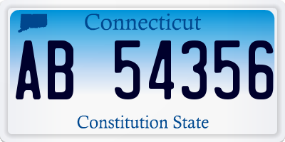 CT license plate AB54356