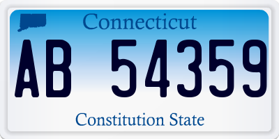 CT license plate AB54359