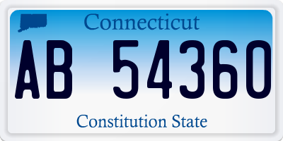 CT license plate AB54360