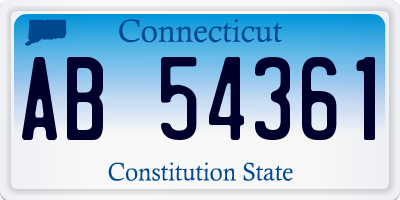 CT license plate AB54361